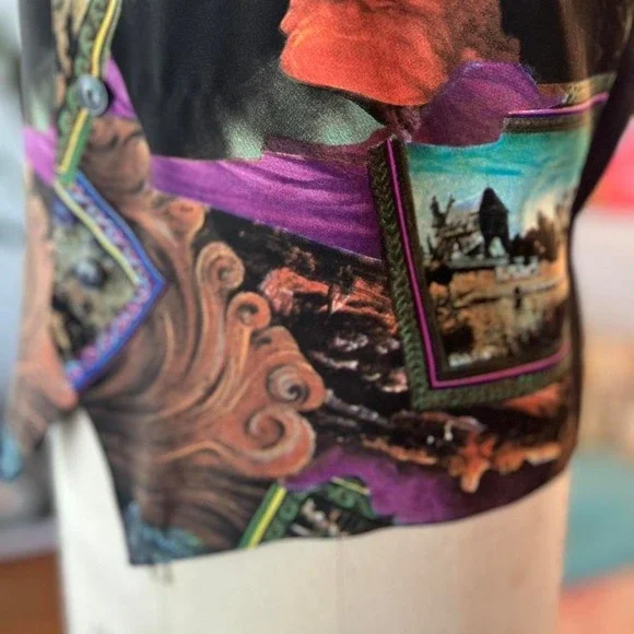 Black and multi-coloured vintage Atlantic Connection vest - western vibe - S - Picture 4 of 6